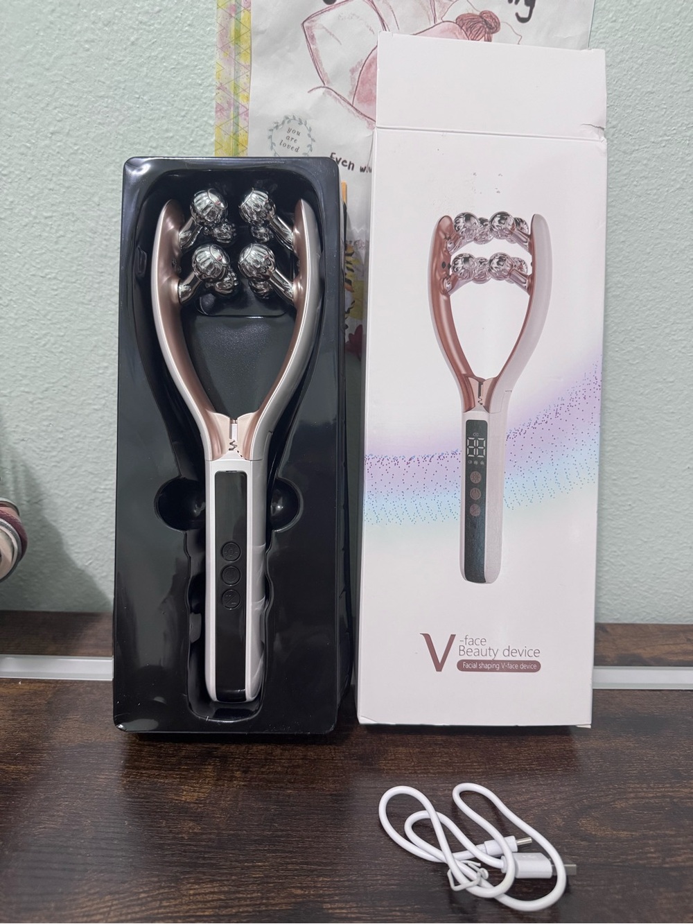 V-Face Beauty Device - Rose Gold Facial Massager